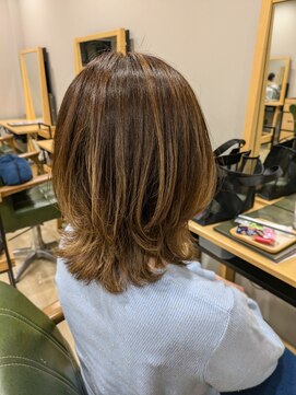 ヘアサロン ナノ(hair salon nano) ウルフレイヤー/ハイライト/ベージュカラー/オラプレックス
