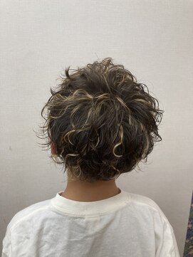 ハイライト&ウェーブパーマ