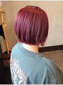 ボブ×ちょっとレイヤー×ボルドー