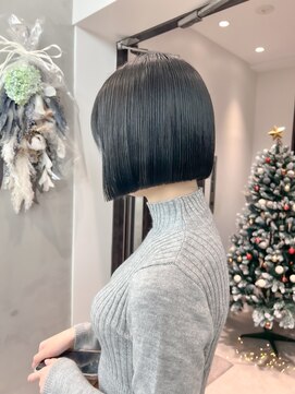 ロンドシエル 横浜(Lond ciel) ウェーブミディアムメルティカラー×ブリーチなしボブ韓国[横浜]