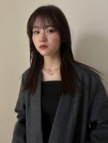 シーム(SEAM) olive brown color / blunt cut