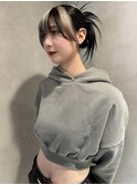 イメチェン/ホワイトブロンド/外ハネボブ/美髪/梅田