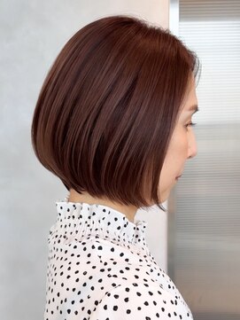 エリマ 横浜西口(elima) 横浜西口くびれショート切りっぱなしボブベージュカラー30代◎