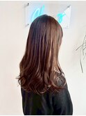 透け感ブラウン×ゆるふわロング