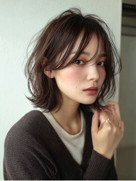 ハーツ(Heart's) ボブレイヤー×白髪ぼかしカラー３０代４０代５０代６０代