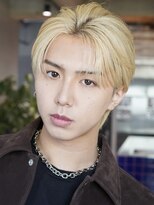 サンクマーケット 渋谷(cinq MARKET) 渋谷メンズブリーチカラーホワイトブロンドセンターパート韓国