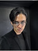 サイドパート×センターパート×大人×ニュアンスパーマ×men's