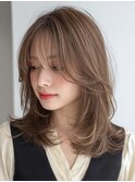 ミディアムレイヤー白髪ぼかしカラー３０代４０代５０代６０代