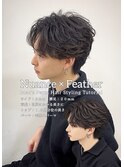 毛流れニュアンスフェザールーズセンターパート大宮メンズパーマ
