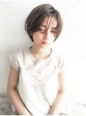 束感ショートボブ×アンニュイシースルーバング