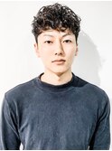 オールバック七三ツイストパーマコンマヘア