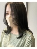 【暗髪×グレージュ】