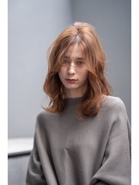 ケアリー 流山おおたかの森(Carelly) 大人かわいい前髪セシルカットココアブラウンフリンジウェーブ