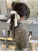 編みおろしポニーテール