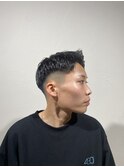 束感刈り上げビジネス七三ツーブロックアップバング１２５４