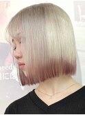 white blond×end color [新宿駅/フルバング/似合わせカット]