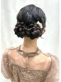 ふわふわツインヘア/結婚式お呼ばれヘア/二次会ヘア/参列ヘア