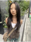 レイヤーカット/ロングレイヤー/前髪なし