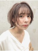 ショートボブ マッシュウルフ ニュアンスカラー小顔レイヤーボブ