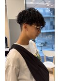 シャドウパーマ刈り上げマッシュ