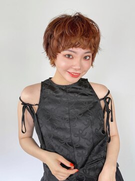 テイ(tei) マッシュショート/オレンジカラー/マッシュウルフ/ダブルカラー