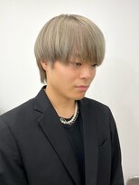 メンズカット マッシュ ウルフ ナチュラル ホワイトベージュ