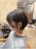 大人な丸みショートボブ/髪質改善カラー