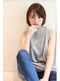 黒髪でも可愛いボブスタイル シルエットが綺麗カット