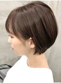 大人かわいい前下がりグラデーションショートボブベージュ（徳竹