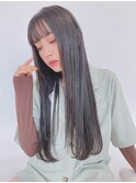 ブルーブラック/ミニウルフシースルー前髪ワンホン韓国