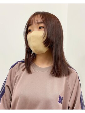 キー(kii) 顔まわりカット　赤髪　福岡　天神　薬院　今泉