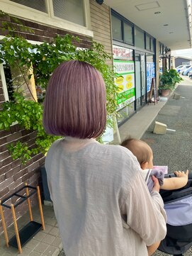 アズグロウ エクラ(AS GROW 'eclat) きりっぱなしボブ+ラベンダー/20代/30代/40代