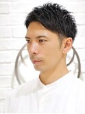 アップバング/ツーブロック/ビジネス/ショート/アイロンパーマ