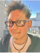 ロミーオム 本厚木(ROMMY. Homme)&nbsp;ツーブロック刈り上げツイストパーマアップバングメンズヘア