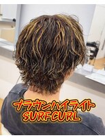 ビカム 名駅(become)&nbsp;【ブラウンハイライトサーフカール】メンズウルフスパイラル