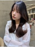 仙台髪質改善縮毛矯正韓国レイヤーチェリーブラウンミニウルフ