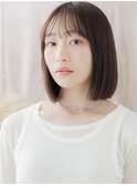 ダークブラウンシンプルストレートミニボブa上尾20代30代40代