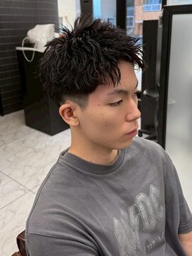 ソレイユ バイ アルフレッド(SOLEIL by alfRed) 無造作ショート　ピンパーマ　刈り上げ　短髪　黒髪