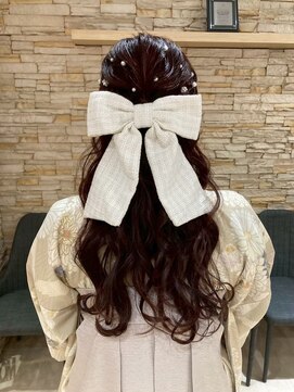 成人式/卒業式セット☆編み込みアレンジ/ハーフアップ/和装/袴