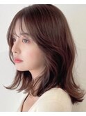 【一目惚れヘア】大人可愛い、くびれミディ × 艶ピンクブラウン