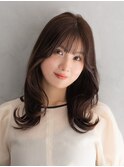 ◎韓国風セミロング×ナチュラルレイヤー小顔効果