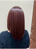 ナチュラルハイトーン斜めバング韓国風ヘア小顔カット艶カラー