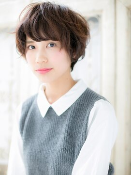 ブルー(BLUE) *CUORE水戸*…束感ショートパーマ抜け感ナチュラルマッシュb