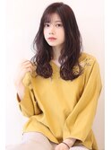 【くすみブルー小顔ブランジュグラマラスくせ毛風毛先パーマ】