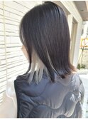 イヤリングカラー/セクションカラー/シルバー/切りっぱなしボブ