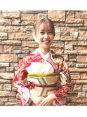 成人式前撮り編み込みヘアアレンジ10代20代
