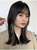 韓国風くびれヘア/インナーカラー　#イメチェン