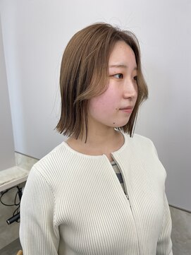 サンド 鹿児島中央(sand) @ayumi_sand  ボブ　顔まわりカット　ベージュ