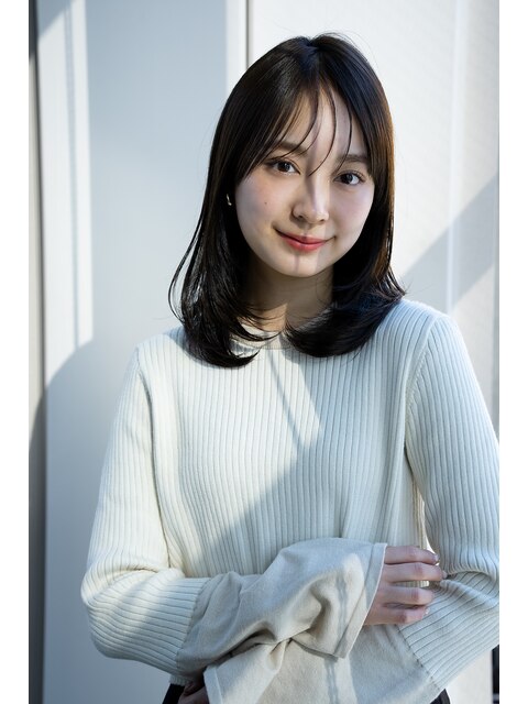 20代30代大人かわいい暗髪ゆるふわレイヤーロング