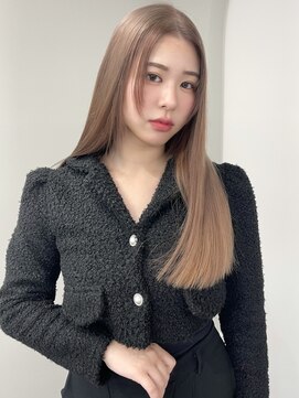 リリー(Lilley) くすみベージュ×姫カットレイヤー×韓国風巻き【ayana】